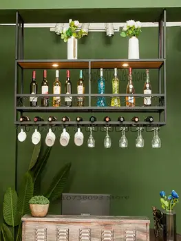 Креативная винная вешалка из кованого железа перевернутый держатель для бокалов барная стойка подвесная винная стойка винный шкаф домашний ресторан настенный шкаф