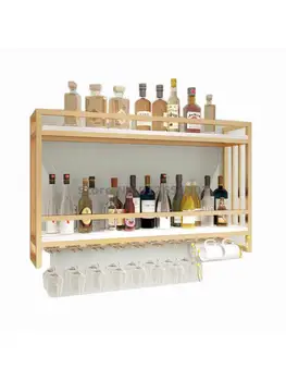 Винный стеллаж Nordic iron из массива дерева, настенный винный шкаф, креативный настенный стеллаж для выставки вин, подвесной стеллаж для хранения бокалов для вина