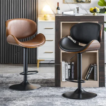 Переносные европейские кожаные барные стулья для подъема бара, поворотная спинка, барный стул, Легкая Вспомогательная Простота, Высококачественная мебель Muebles